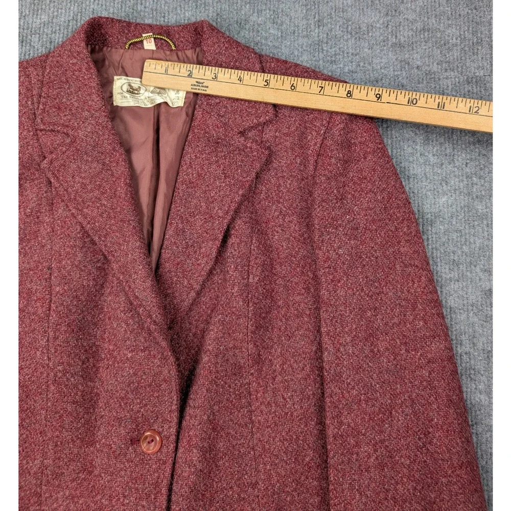 Edinburg Woollen Mill Skirt Suit Set Women 10 3 Piece Vintage Red Pleated Retro - Picture 16 of 16